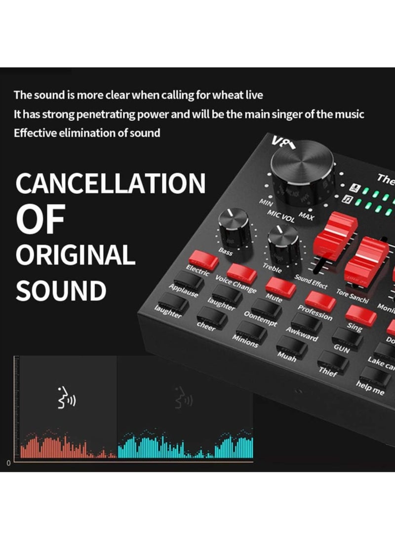 Generic V8S -Live Sound Card, Audio Mixer USB External Sound Card Headset Microphone  - Image 5