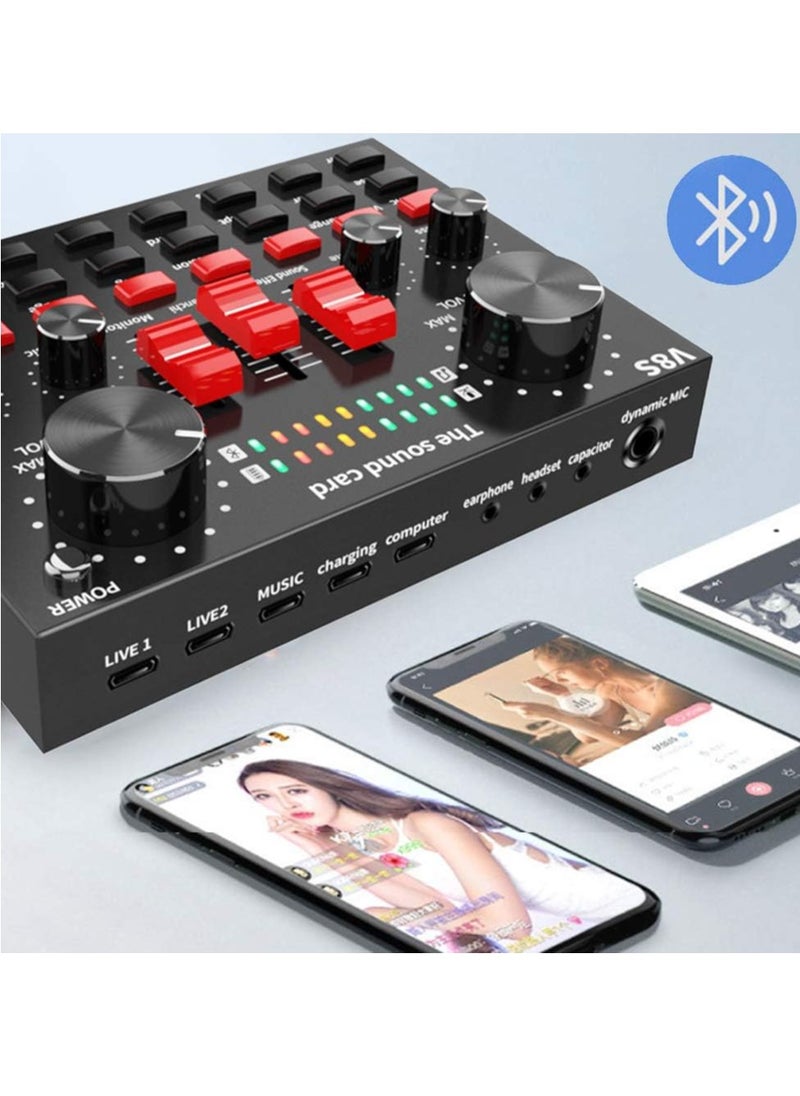 Generic V8S -Live Sound Card, Audio Mixer USB External Sound Card Headset Microphone  - Image 3