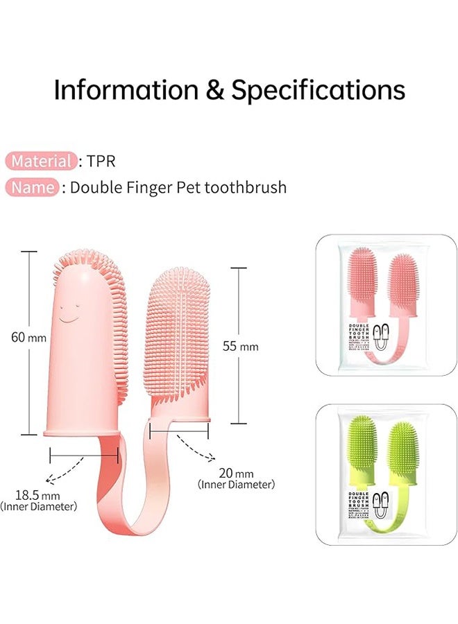 3-Pack Finger Toothbrush Set for Easy Teeth Cleaning, Two-Finger Toothbrush Dental Care for Puppies, Cats, and Small Pets - Image 2