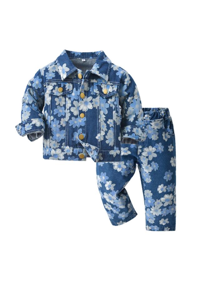 Children's Wear Spring And Autumn Men's And Women's Children's Wear Western-style Denim Top Shirt Baby Jacquard Children's Denim Suit 