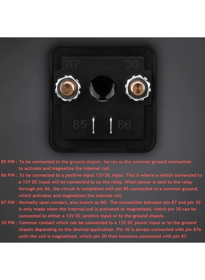 Hamolar 2 Pack 12V DC 200 Amp Relay Switch Car Starter Heavy Duty Split Charge with 6 x 1/4 Terminal for Truck Boat Marine - Image 4