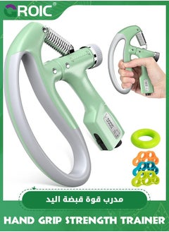 GROIC 5 Pcs Hand Grip Strengthener, Strengthens Forearms. Includes Finger Strengthener Weighted Rings to Help Reduce Fat  - Image 1