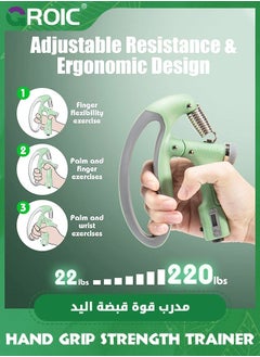 GROIC 5 Pcs Hand Grip Strengthener, Strengthens Forearms. Includes Finger Strengthener Weighted Rings to Help Reduce Fat  - Image 5