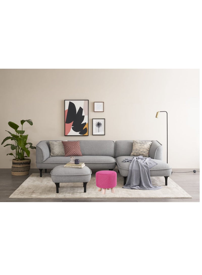 FFD Round Ottoman Stool Pouf Footrest Footstool with Non Skid Wooden Legs Shoe Change Chair For Living Room Bedroom Kids Room with Padded Seat - Image 3