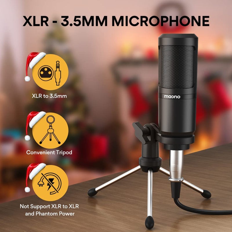 Maono مجموعة معدات البودكاست الكل في واحد MAONO MaonoCaster Lite AU-AM200-S1 مع ميكروفون 3.5 مم للبث المباشر، تسجيل البودكاست، الكمبيوتر، الهاتف الذكي - Image 2