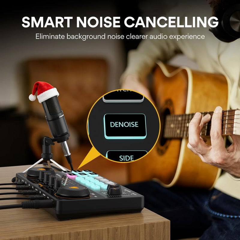 Maono مجموعة معدات البودكاست الكل في واحد MAONO MaonoCaster Lite AU-AM200-S1 مع ميكروفون 3.5 مم للبث المباشر، تسجيل البودكاست، الكمبيوتر، الهاتف الذكي - Image 5