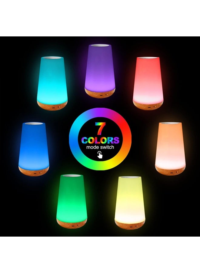 SKY-TOUCH مصباح bedside LED ، ضوء ليلي ملون ، مصباح USB ليلي قابل لإعادة الشحن وقابل للتعتيم مع تحكم باللمس ، سطوع قابل للتعديل وتحكم عن بُعد لغرفة النوم وغرفة الأطفال وغرفة المعيشة  - Image 3