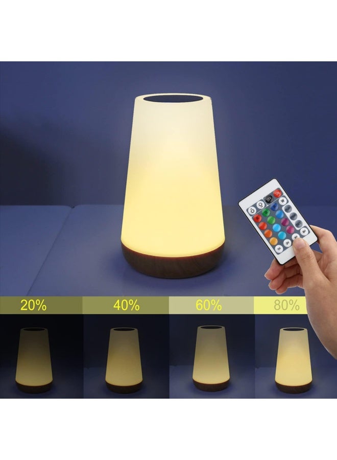 SKY-TOUCH مصباح bedside LED ، ضوء ليلي ملون ، مصباح USB ليلي قابل لإعادة الشحن وقابل للتعتيم مع تحكم باللمس ، سطوع قابل للتعديل وتحكم عن بُعد لغرفة النوم وغرفة الأطفال وغرفة المعيشة  - Image 4