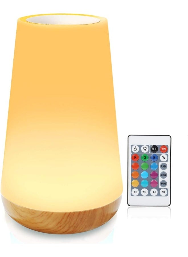 SKY-TOUCH مصباح bedside LED ، ضوء ليلي ملون ، مصباح USB ليلي قابل لإعادة الشحن وقابل للتعتيم مع تحكم باللمس ، سطوع قابل للتعديل وتحكم عن بُعد لغرفة النوم وغرفة الأطفال وغرفة المعيشة  - Image 1