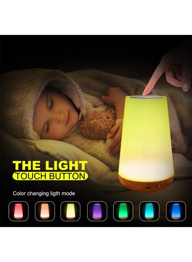 SKY-TOUCH مصباح bedside LED ، ضوء ليلي ملون ، مصباح USB ليلي قابل لإعادة الشحن وقابل للتعتيم مع تحكم باللمس ، سطوع قابل للتعديل وتحكم عن بُعد لغرفة النوم وغرفة الأطفال وغرفة المعيشة  - Image 2