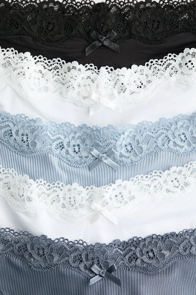 H&M 5-pack microfibre and lace Brazilian briefs