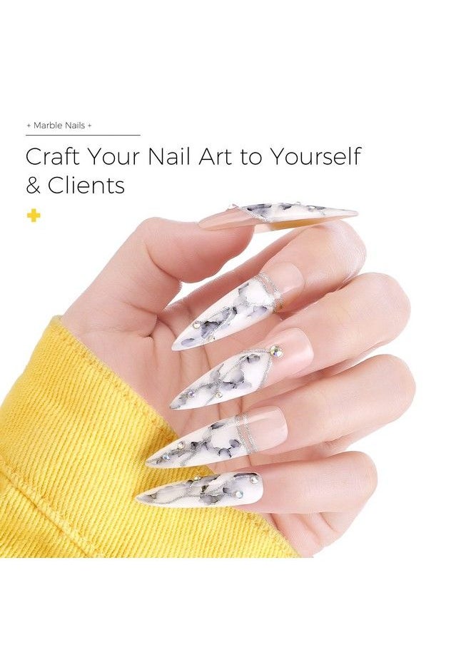 BURANO - Marble Nail Gel Polish Blooming Gel Nail Polish Mable Nails Effect Marble Tints For Nails Nail Art Nail Polish 8 Colors Set (Marble02) - Image 1
