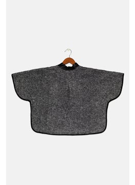 IKKS Kids Girl Wool Cloth Cape Sweaters, Grey  - Image 2