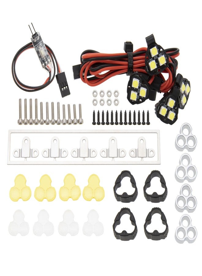 MEUS RACING طقم مصابيح LED لسيارات التحكم عن بعد من MEUS RACING، مصباح كاشف لسيارات Axial SCX24 و Traxxas TRX4M و Redcat Ascent-18 بمقياس 1/18 و 1/24، قطع غيار ترقية لسيارات الزحف التي تعمل بالتحكم عن بعد (4 مصابيح) - Image 3