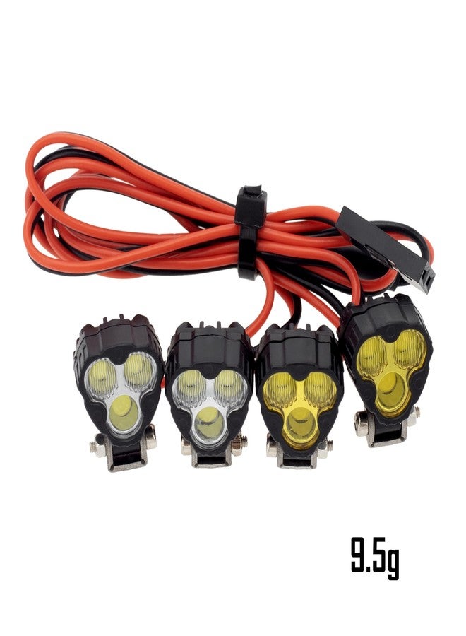 MEUS RACING طقم مصابيح LED لسيارات التحكم عن بعد من MEUS RACING، مصباح كاشف لسيارات Axial SCX24 و Traxxas TRX4M و Redcat Ascent-18 بمقياس 1/18 و 1/24، قطع غيار ترقية لسيارات الزحف التي تعمل بالتحكم عن بعد (4 مصابيح) - Image 5