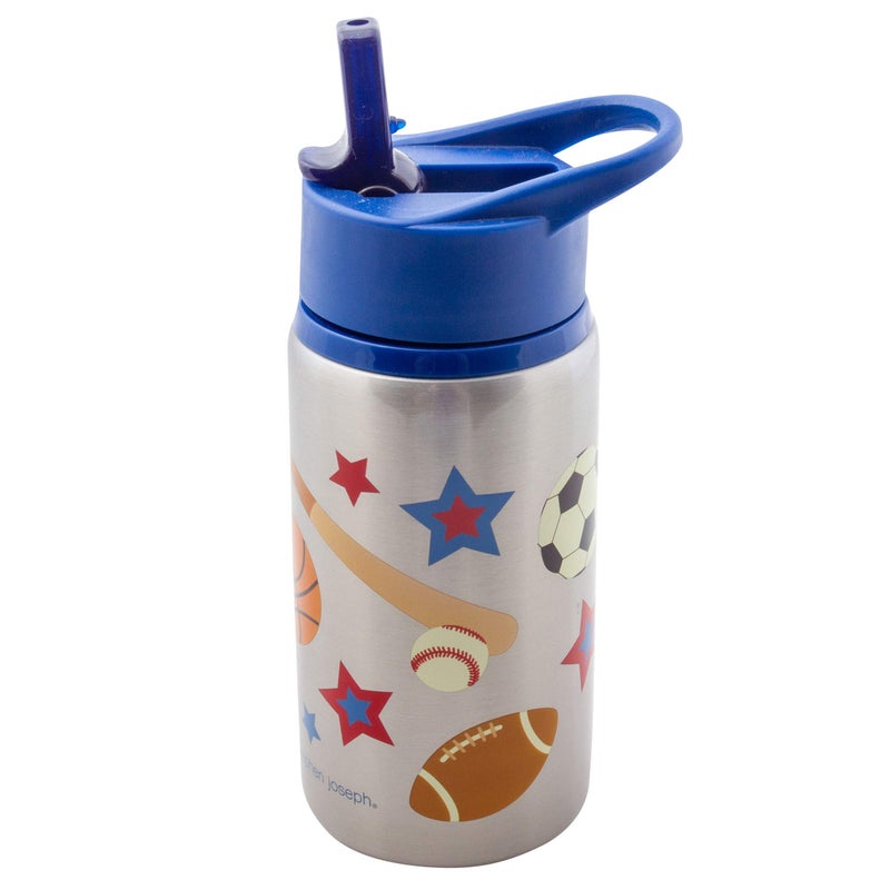 Stephen Joseph Stainless Steel Water Bottles, 18 OZ, Straw lid, Reusable tumbler, Insulated, Sports - Image 1