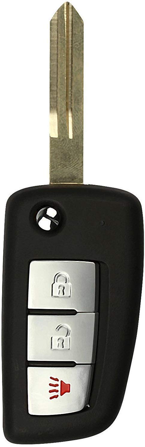 KeylessOption Keyless Remote Uncut Flip Key Fob for Nissan Frontier, Murano, Titan, Versa, Xterra, Infiniti (FX35, FX45) - Black Plastic - Car, SUV, Truck, Van - DIY Program Included - Image 2