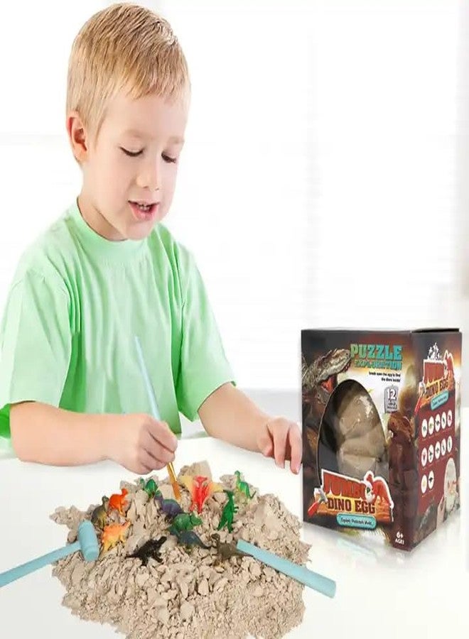 Zyamalox Dino Excavation Expedition Kit: Educational Science Activities for Kids 3-12 Years - 1 Jumbo Egg with 6 Surprise Dinosaurs | STEM Toy Gift for Boys and Girls - Image 3