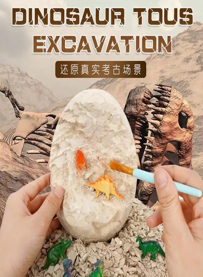 Zyamalox Dino Excavation Expedition Kit: Educational Science Activities for Kids 3-12 Years - 1 Jumbo Egg with 6 Surprise Dinosaurs | STEM Toy Gift for Boys and Girls - Image 2
