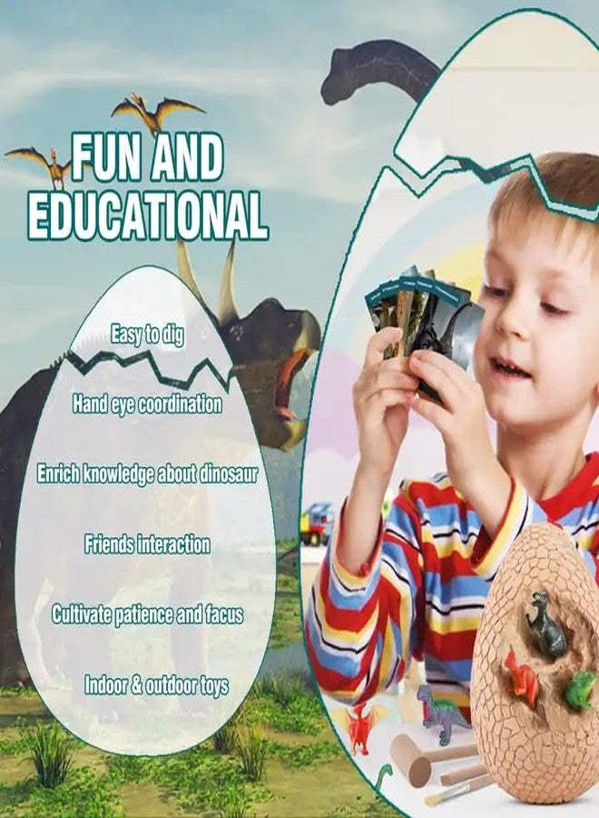 Zyamalox Dino Excavation Expedition Kit: Educational Science Activities for Kids 3-12 Years - 1 Jumbo Egg with 6 Surprise Dinosaurs | STEM Toy Gift for Boys and Girls - Image 4