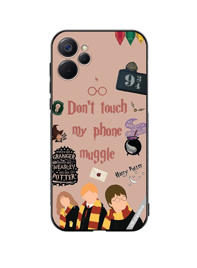 VR CREATIVE Protective Case Cover For Realme 9i 5G Dont Touch My Phone Muggle Design Multicolour - Image 1