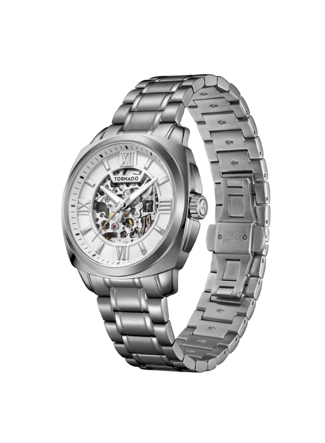 تورنيدو Men's Stainless Steel Automatic Watch T7316-XBXW - 42 mm