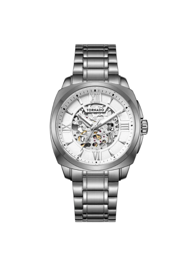 تورنيدو Men's Stainless Steel Automatic Watch T7316-XBXW - 42 mm