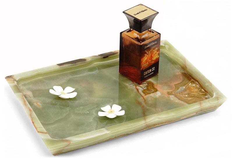 RADICALn Handmade Green Marble Rectangle Serving Tray – 12 Inch Platter for Kitchen, Bathroom & Coffee Table, Ideal Decorative Candle Dish & Stylish Home Organization Accessory - Image 1