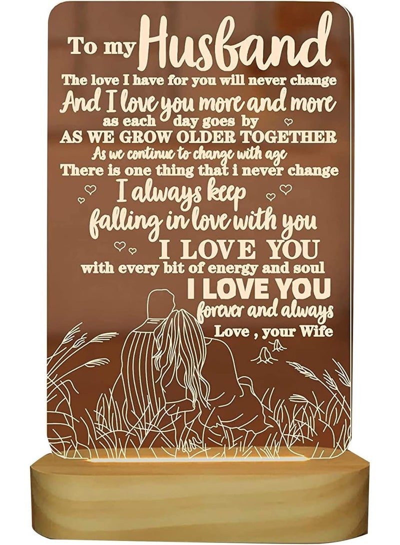 Dunekart Romantic Gift for Husband from Wife | “To My Husband” Decorative LED Light | Anniversary, Birthday & Valentine’s Day Gift for Him - Image 2