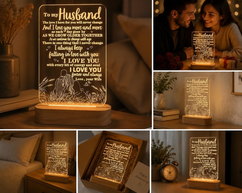 Dunekart Romantic Gift for Husband from Wife | “To My Husband” Decorative LED Light | Anniversary, Birthday & Valentine’s Day Gift for Him - Image 5