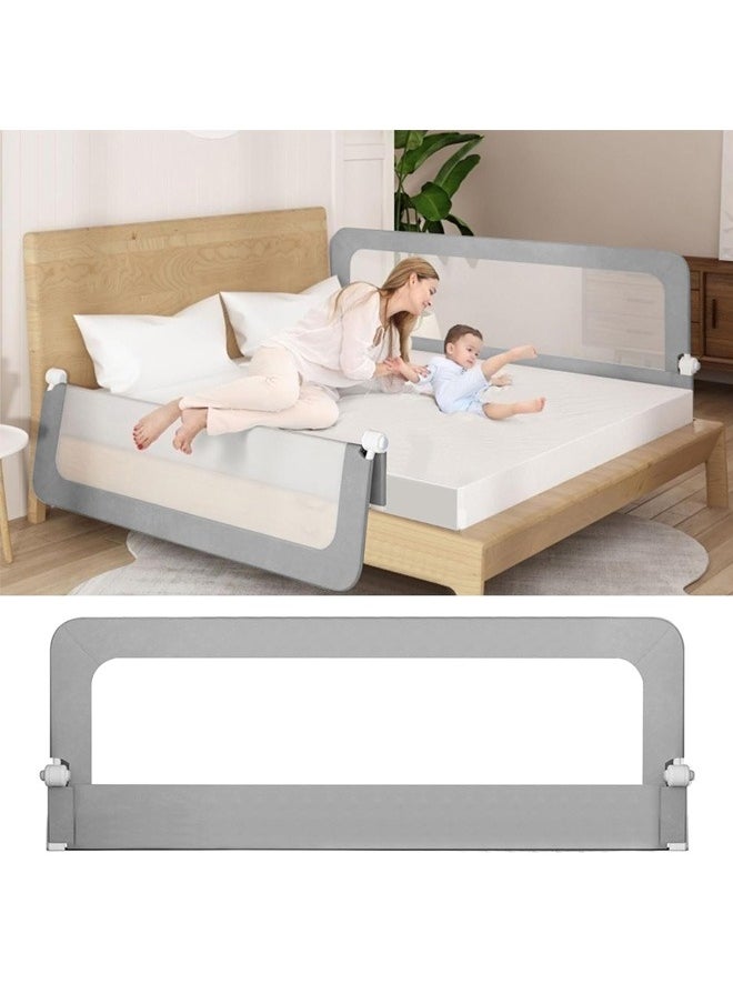 Beauenty Foldable Crib Bed Rail Guard Upgraded Child Guardrail Designed for Single Bed and Double Bed  Height Adjustable Comfortable Safety One-Piece Fence  - Image 1