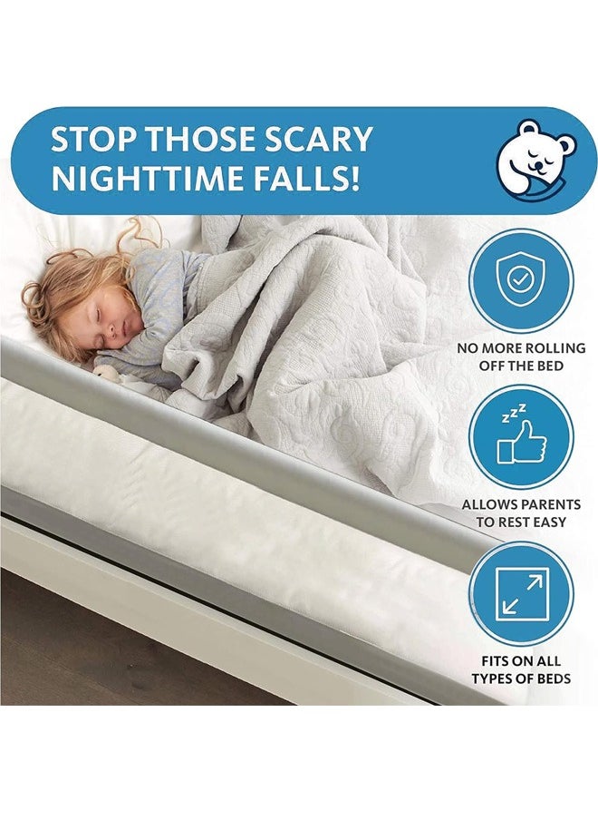 Beauenty Foldable Crib Bed Rail Guard Upgraded Child Guardrail Designed for Single Bed and Double Bed  Height Adjustable Comfortable Safety One-Piece Fence  - Image 2