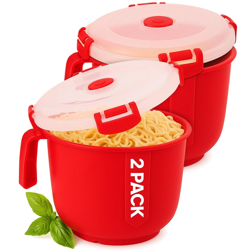 Tafura 2 Pack Microwavable Soup Bowl with Lid  34 Oz BPA Free Noodle Bowl  Soup Cup  Leakproof Oatmeal Container ToGo