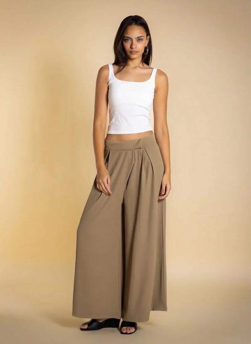 SHAPES PLEATED WIDE LEG TROUSERS