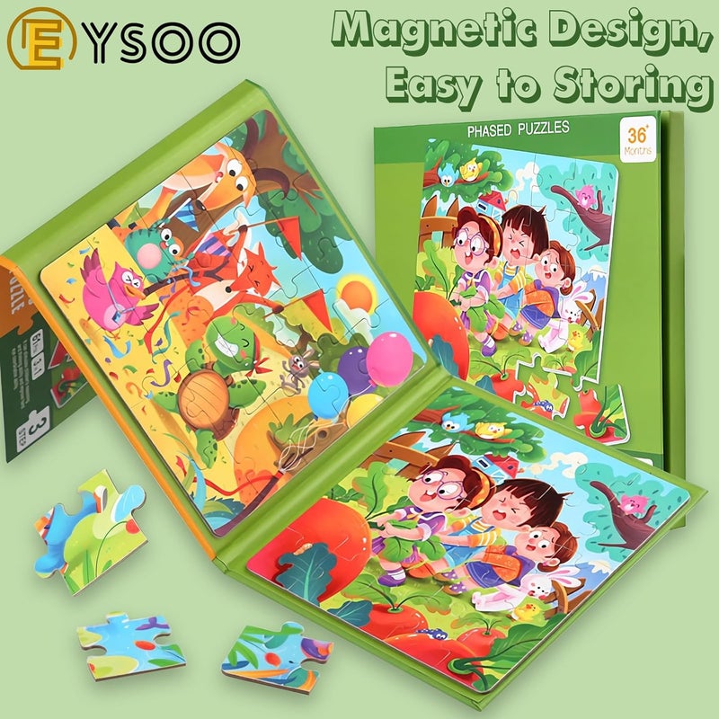 EYSOO Magnetic Jigsaw Puzzles 3 Pack Jigsaw Puzzle for Kids 16+20+25 PCS Toddler Puzzles Portable Travel Toy for 3+ Kids Boys Girls (Level 3-B) - Image 4