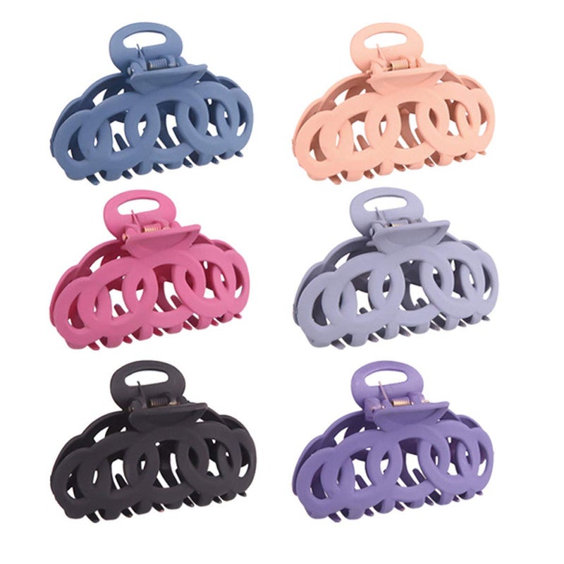 6 Pcs Womens Girls Ladies Classic Plastic Hair Claw Clips Matte Hair Clips and Styling Hair Accessories for Women ColorfulA