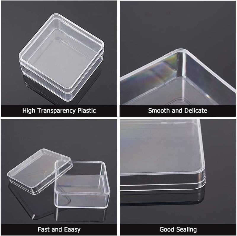BENECREAT 10 Pack 6x6x3cm Square High Transparency Plastic Bead Storage Containers Box Case for Beauty Supplies,Tiny Bead, Jewerlry Findings and Other Small Items - Image 4