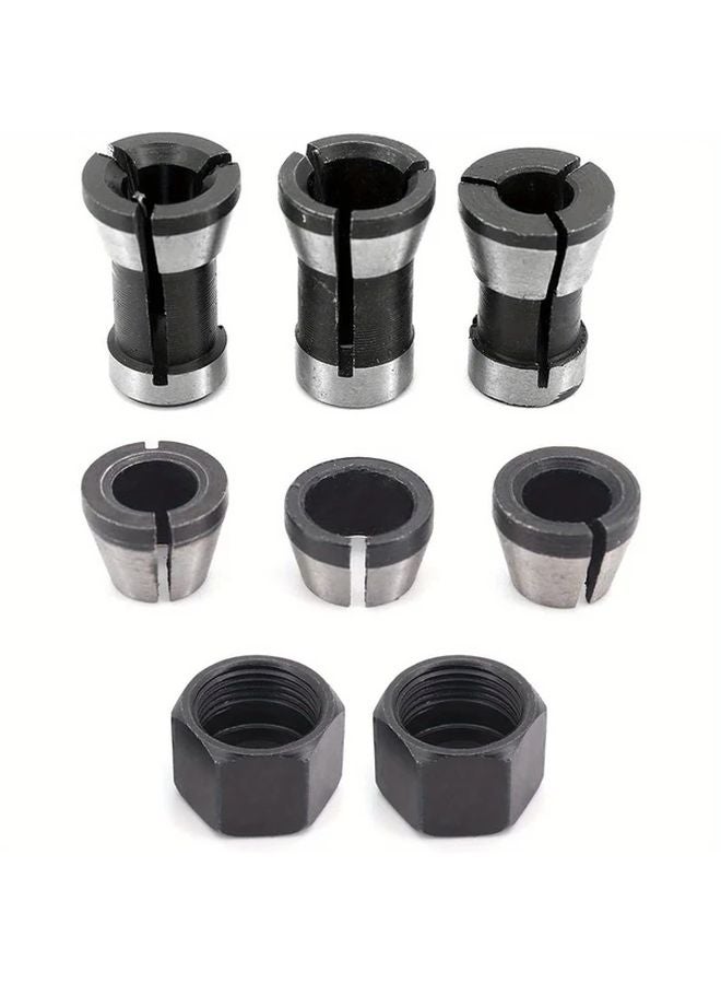 8pcs Collet Conversion Heads Set For Edge Trimmers Woodworking Engraving Machine - Image 1
