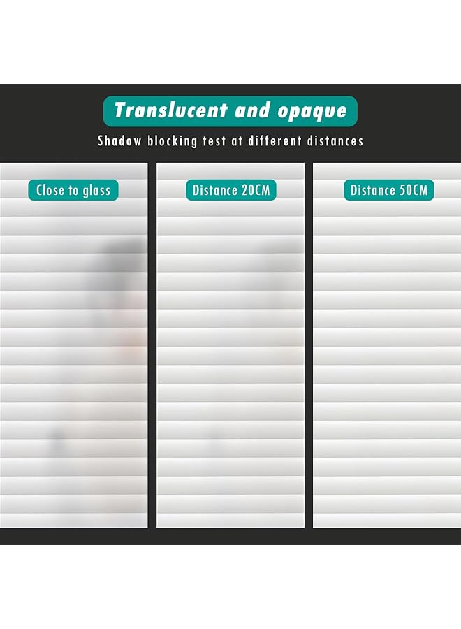 erorex Window Film 45X200Cm Blinds Pattern Non Adhesive Window Privacy Film Privacy Window Sticker Self Static Cling Vinly Glass Film For Bathroom Home Office Meeting Room Glass Door Window - Image 5