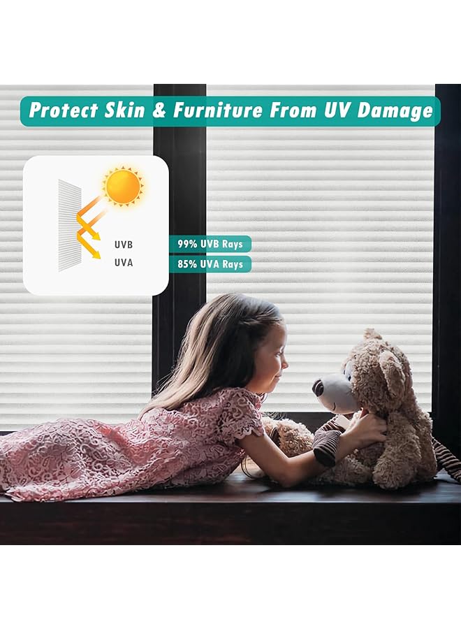 erorex Window Film 45X200Cm Blinds Pattern Non Adhesive Window Privacy Film Privacy Window Sticker Self Static Cling Vinly Glass Film For Bathroom Home Office Meeting Room Glass Door Window - Image 3