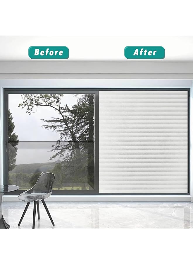 erorex Window Film 45X200Cm Blinds Pattern Non Adhesive Window Privacy Film Privacy Window Sticker Self Static Cling Vinly Glass Film For Bathroom Home Office Meeting Room Glass Door Window - Image 2