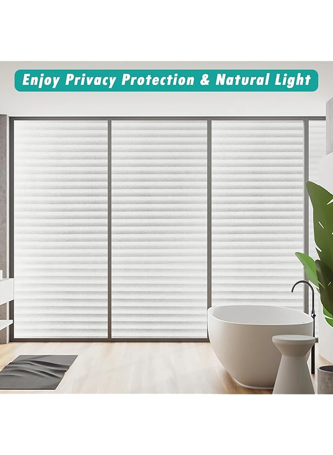 erorex Window Film 45X200Cm Blinds Pattern Non Adhesive Window Privacy Film Privacy Window Sticker Self Static Cling Vinly Glass Film For Bathroom Home Office Meeting Room Glass Door Window - Image 4