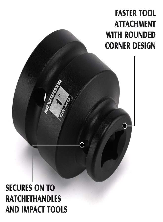 MIXPOWER مقبس مربع MIXPOWER مقاس 1/2 بوصة، CR-MO، 4 نقاط، SAE، لمسة نهائية من الفوسفات الأسود - Image 4