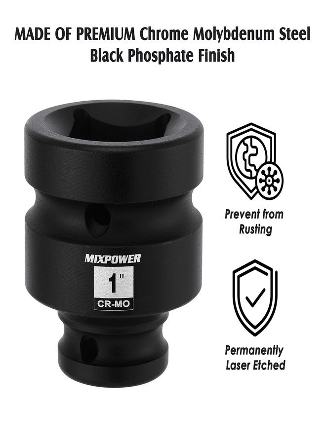 MIXPOWER مقبس مربع MIXPOWER مقاس 1/2 بوصة، CR-MO، 4 نقاط، SAE، لمسة نهائية من الفوسفات الأسود - Image 3