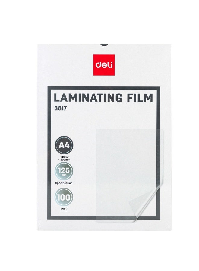 Deli فيلم لامينيتر دلي E3817 - أوراق لامينيتر A4 لحماية الوثائق - مثالي للاستخدام في المنزل أو المكتب أو المدرسة - Image 1