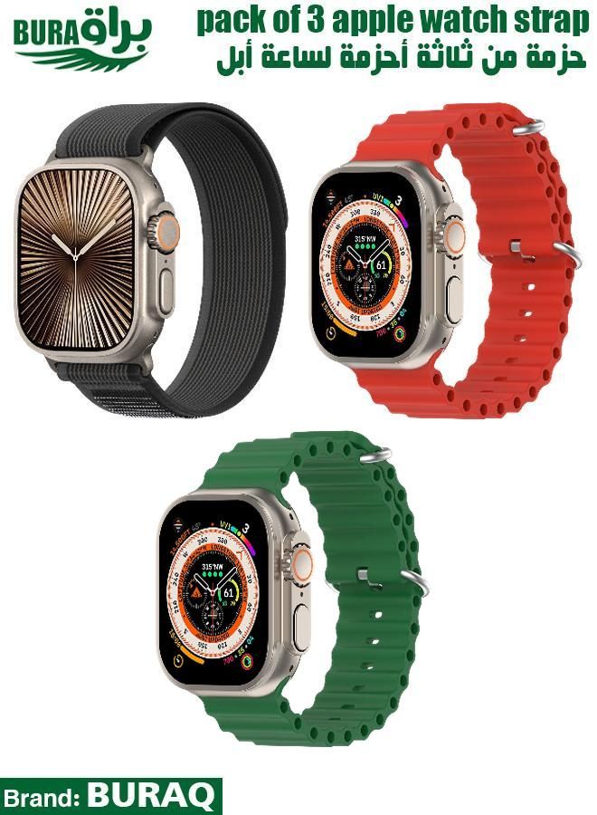 Apple Watch Band Strap For Apple Watch Ultra 2/Ultra 49mm, Series 10 46mm, 9/8/7 45mm, SE2/SE/6/5/4 44mm, 3/2/1 42mm