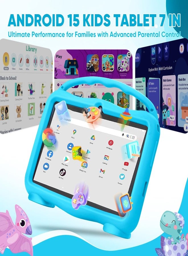 MengDash Kids Tablet, 7 inch Tablet for Kids, Educational Learning Toddler Tablet Android 15, 8(3+5) GB RAM+32GB ROM Storage, WiFi for Baby Girl boy Present 3-10(Blue) - Image 2