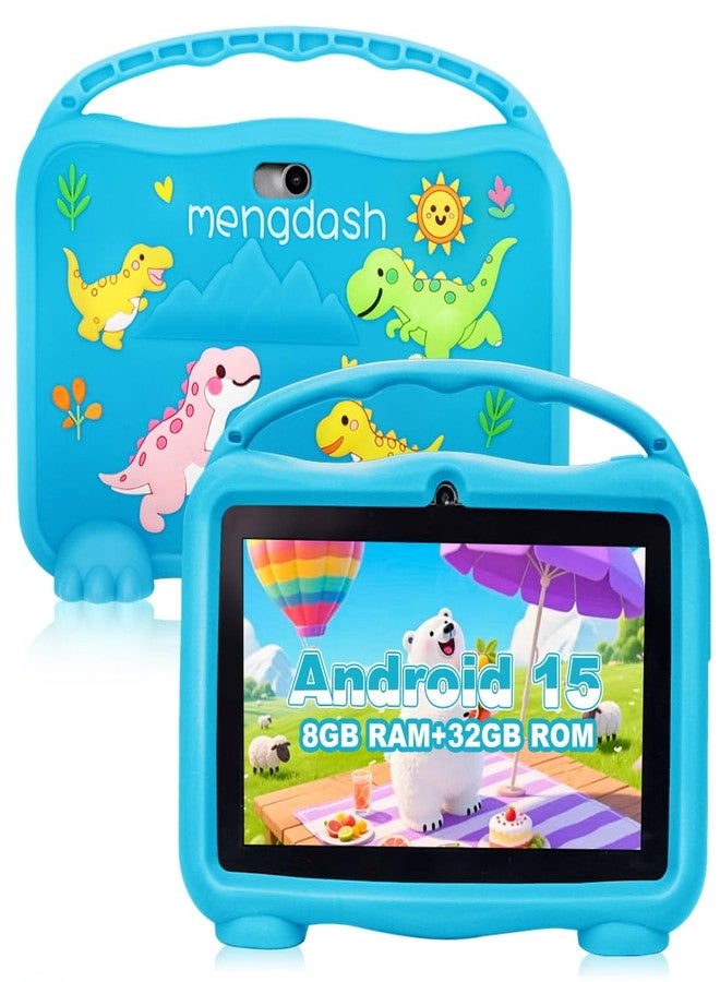 MengDash Kids Tablet, 7 inch Tablet for Kids, Educational Learning Toddler Tablet Android 15, 8(3+5) GB RAM+32GB ROM Storage, WiFi for Baby Girl boy Present 3-10(Blue) - Image 1