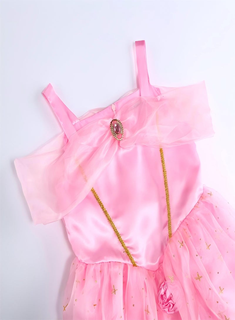 Halloween Children's Day  Children's Stage Costume Costume Pink Princess Dress Accessories 7 pieces - Image 4