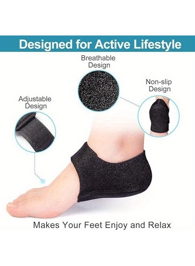 Generic Plantar Fasciitis Socks with Arch Support Heel Protector for Plantar Fasciitis and Heel Pain Relief, Achilles Tendinitis, Dry Cracked Heels, Cushioned Heel Cups for Men & Women, (1 Pair black Size:L) - Image 2